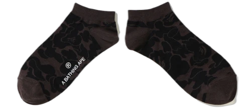 BAPE Solid Camo Jacquard Ankle Socks Black