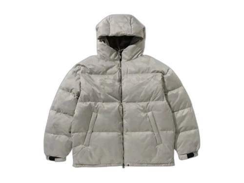BAPE Solid Camo Jacquard Down Jacket Beige