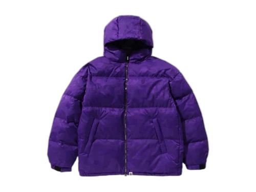 BAPE Solid Camo Jacquard Down Jacket Purple