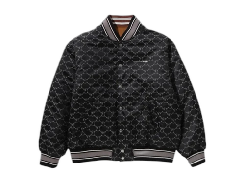BAPE Solid Camo Jacquard Nylon Reversible Bomber Padded Jacket Black