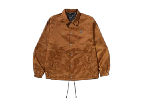 BAPE Solid Camo Jacquard Nylon Reversible Coach Jacket Beige