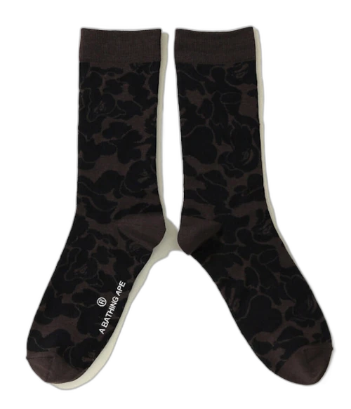 BAPE Solid Camo Jacquard Socks Black