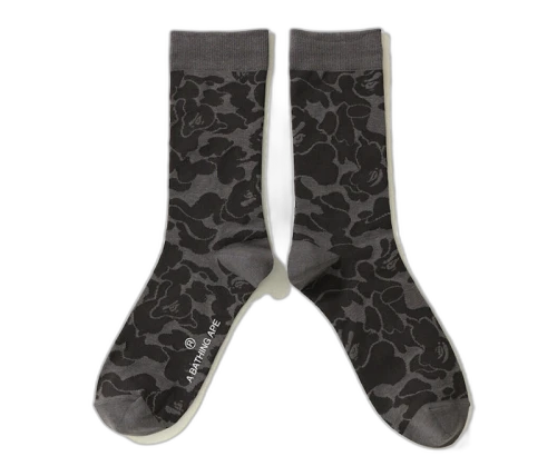 BAPE Solid Camo Jacquard Socks Gray