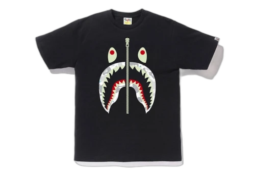 BAPE Space Camo Front Shark Tee Black