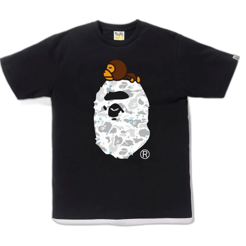 BAPE Space Camo Milo On Big Ape Tee Black