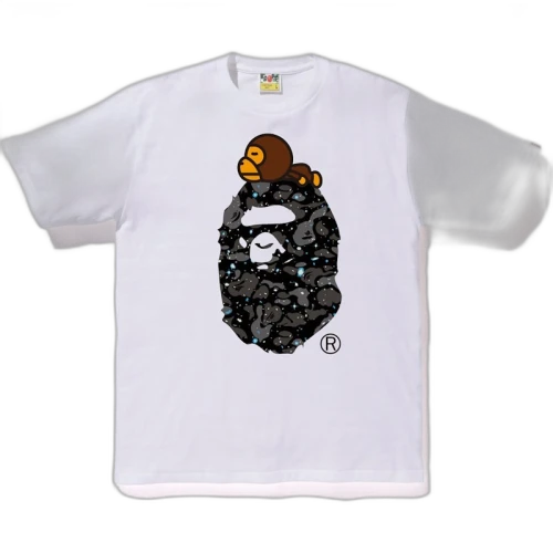 BAPE Space Camo Milo On Big Ape Tee White