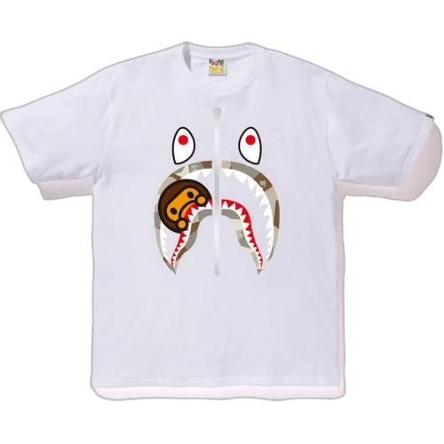 BAPE Splinter Camo Milo Shark Tee White/Beige