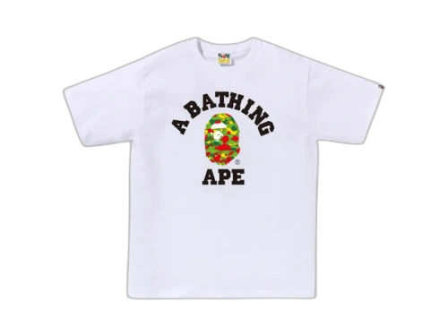 BAPE Sta Camo College Bapec Tee White