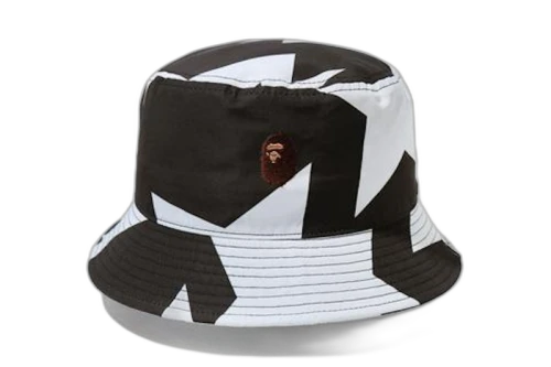 BAPE STA Pattern Bucket Hat Black