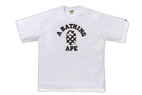 BAPE STA Pattern College Relaxed Fit Tee White/Black
