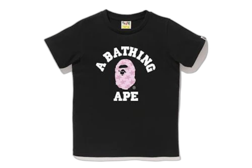 BAPE Sta Pattern College Tee Black/Pink