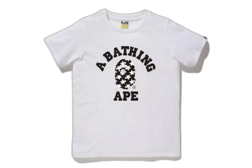 BAPE Sta Pattern College Tee White/Black