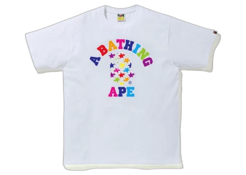 BAPE Sta Pattern College Tee White