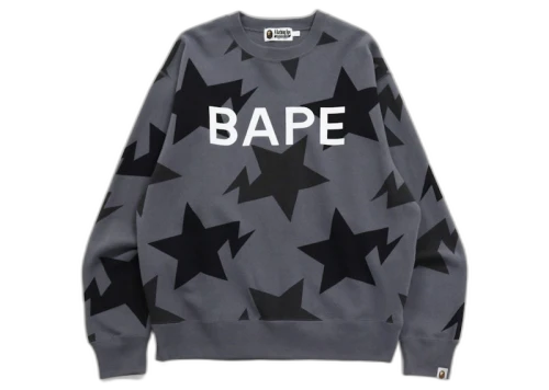 BAPE Sta Pattern Relaxed Fit Crewneck Black
