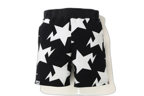 BAPE STA Pattern Sweat Shorts Black/White
