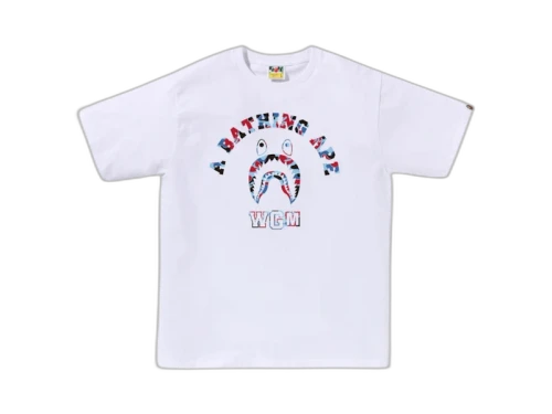 BAPE Store Chicago Shark College Tee White