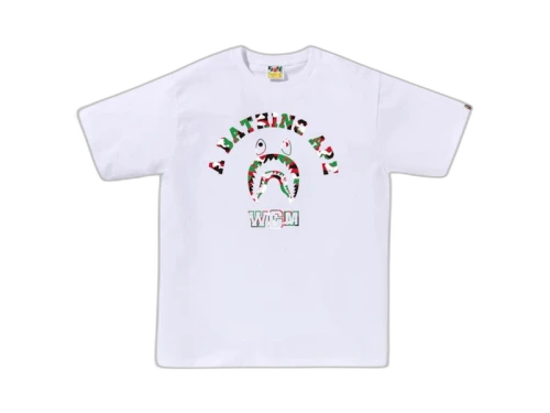 BAPE Store Dubai Shark College Tee White
