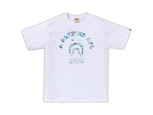 BAPE Store Hangzhou Shark College Tee White
