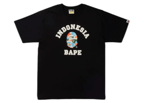 BAPE Store Indonesia Exclusive College Tee Black