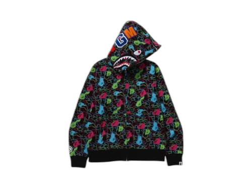BAPE Store Las Vegas Separate Shark Full Zip Hoodie Multicolor