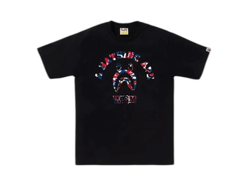 BAPE Store London Shark College Tee Black