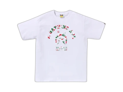 BAPE Store Milan Shark College Tee White