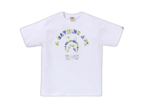 BAPE Store New Jersey Shark College Tee White