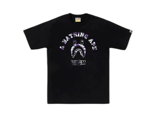 BAPE Store New York Soho Shark College Tee Black