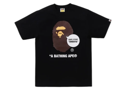 BAPE Store Shibuya Ape Head Tee Black