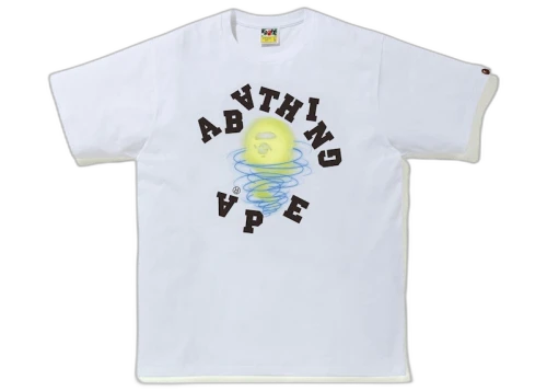 BAPE Storm Broken College Tee White/Black