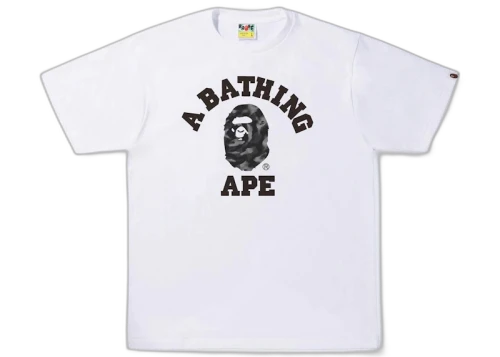 BAPE Stroke Camo College Tee White/Black