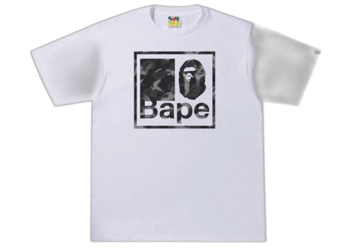 BAPE Stroke Camo Quadrangle Tee White/Black
