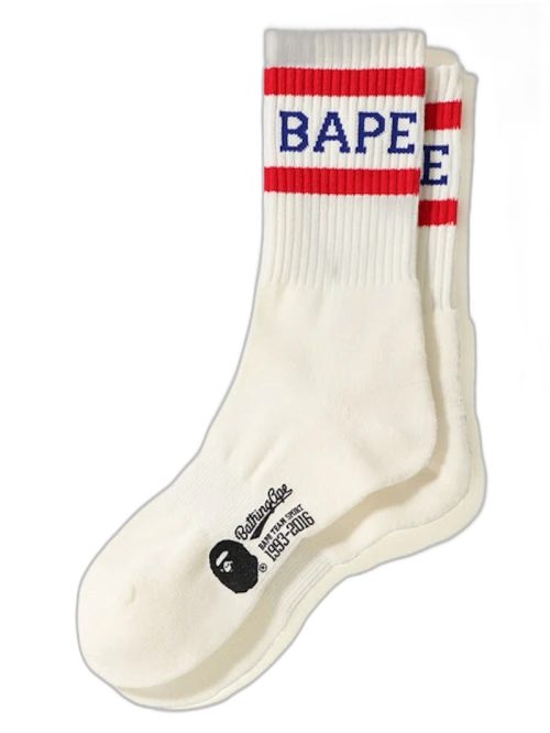 BAPE Team Sport Socks Natural