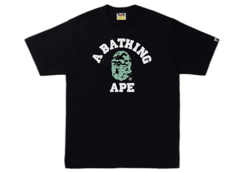BAPE Text Code Camo College Tee Black