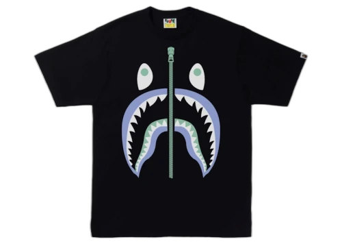 BAPE Text Code Camo Shark Tee Black