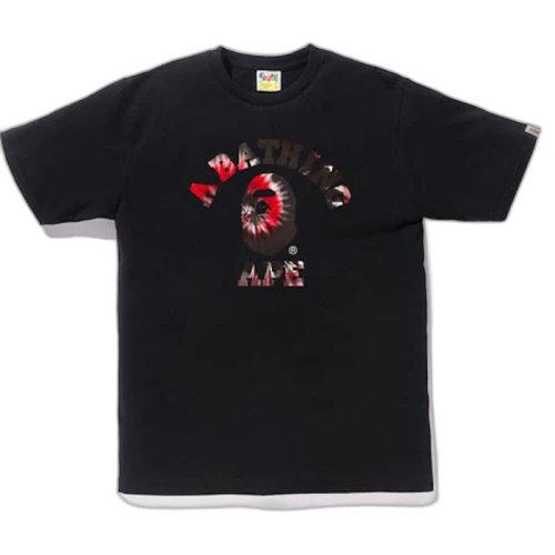 BAPE Tie Dye College Tee Black/Red