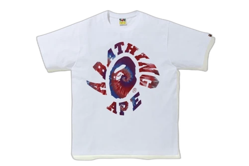BAPE Tie Dye Twist College Tee White/Red