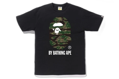 BAPE Tiger Camo By Bathing Tee Black
