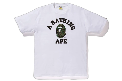 BAPE Tiger Camo College Tee White