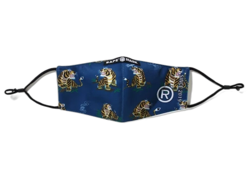 BAPE Tiger Pattern Mask Navy