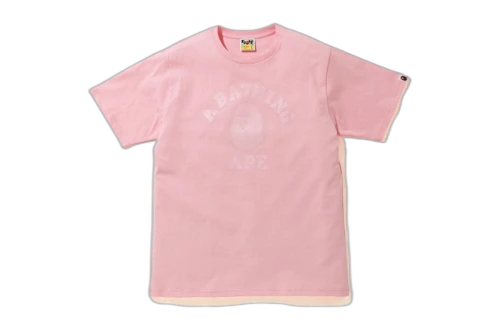 BAPE Tonal College Tee Pink