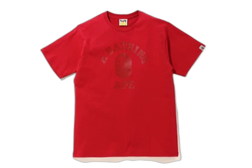BAPE Tonal College Tee Red