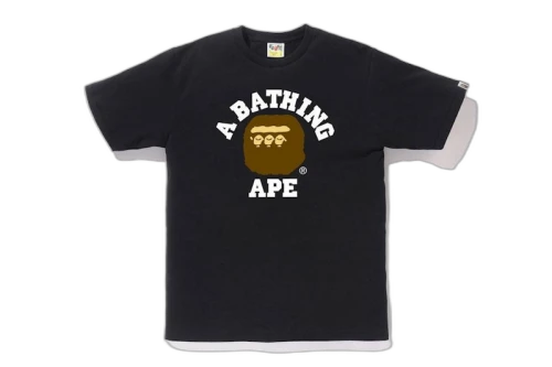 BAPE Triple College Tee Black