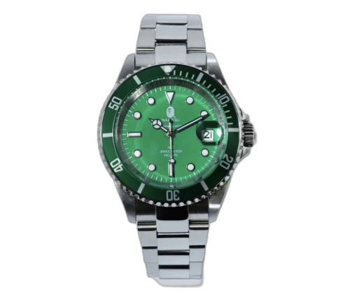 BAPE Type 1 Bapex Watch Silver/Green