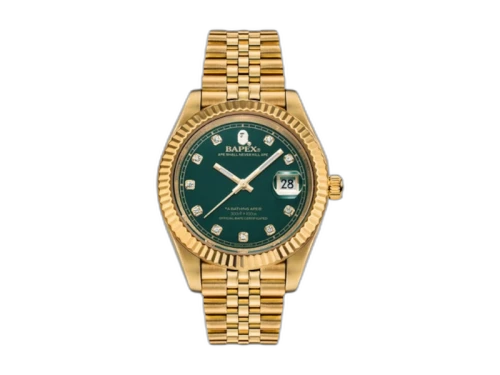 BAPE Type 6 BAPEX Watch Gold/Green