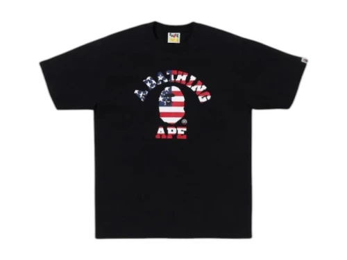 BAPE USA Flag College Tee Black