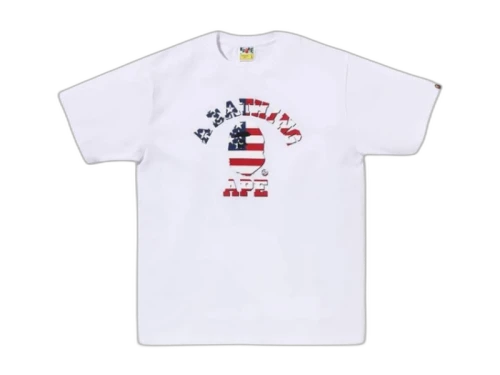 BAPE USA Flag College Tee White