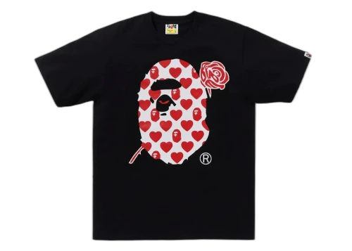 BAPE Valentine Ape Head Tee Black