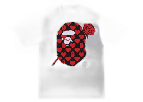 BAPE Valentine Ape Head Tee White
