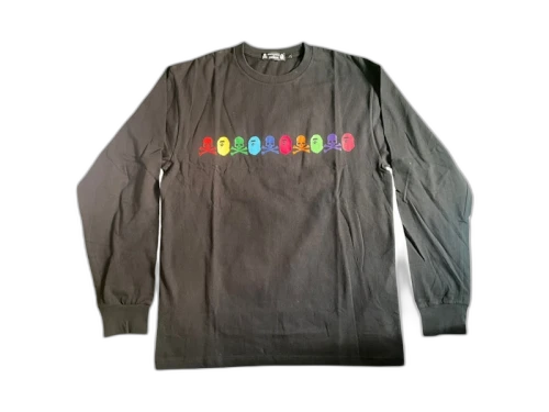BAPE vs. Mastermind Rainbow Logo Long Sleeve T-shirt Black